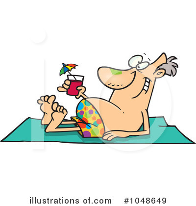 Royalty-Free (RF) Sun Bathing Clipart Illustration by toonaday - Stock Sample #1048649