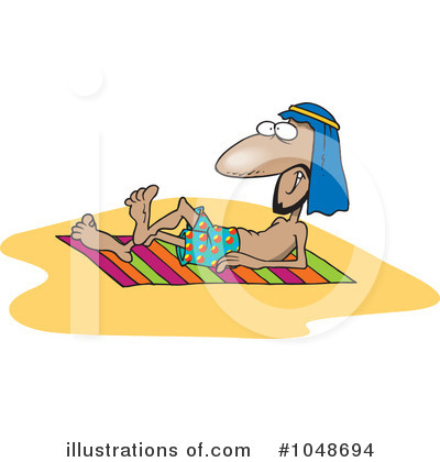 Royalty-Free (RF) Sun Bathing Clipart Illustration by toonaday - Stock Sample #1048694