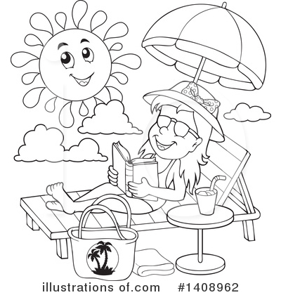 Royalty-Free (RF) Sun Bathing Clipart Illustration by visekart - Stock Sample #1408962
