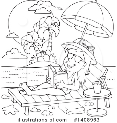 Royalty-Free (RF) Sun Bathing Clipart Illustration by visekart - Stock Sample #1408963