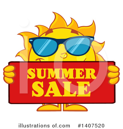 Royalty-Free (RF) Sun Character Clipart Illustration by Hit Toon - Stock Sample #1407520