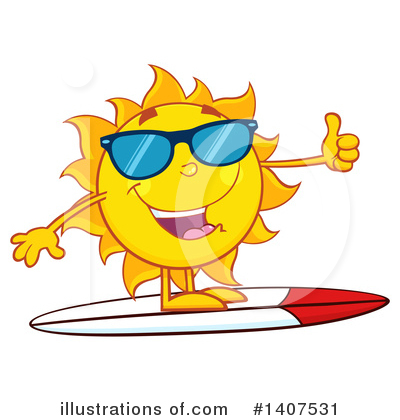 Royalty-Free (RF) Sun Character Clipart Illustration by Hit Toon - Stock Sample #1407531