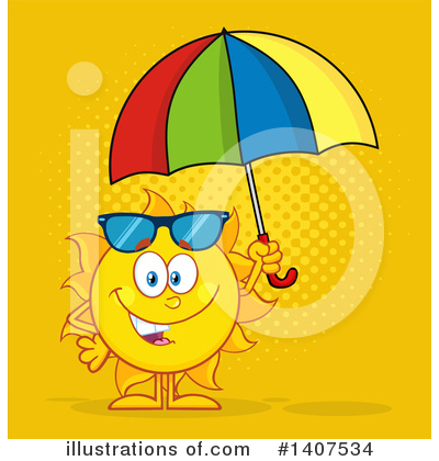 Royalty-Free (RF) Sun Character Clipart Illustration by Hit Toon - Stock Sample #1407534