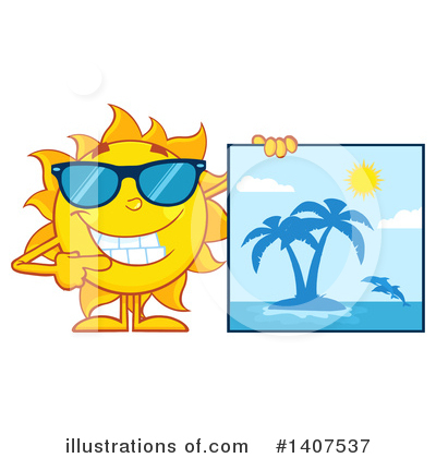 Royalty-Free (RF) Sun Character Clipart Illustration by Hit Toon - Stock Sample #1407537