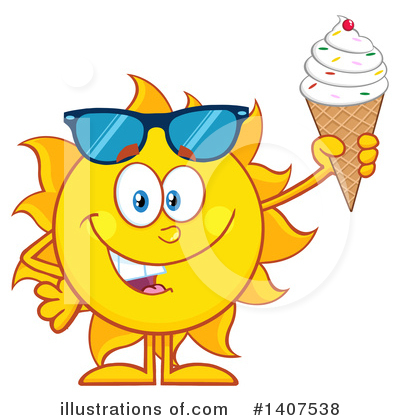 Royalty-Free (RF) Sun Character Clipart Illustration by Hit Toon - Stock Sample #1407538