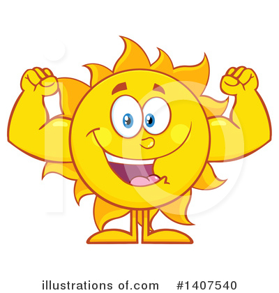 Royalty-Free (RF) Sun Character Clipart Illustration by Hit Toon - Stock Sample #1407540
