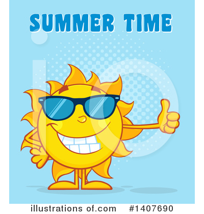 Royalty-Free (RF) Sun Character Clipart Illustration by Hit Toon - Stock Sample #1407690