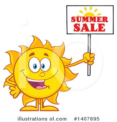 Royalty-Free (RF) Sun Character Clipart Illustration by Hit Toon - Stock Sample #1407695