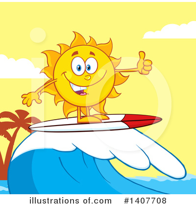 Royalty-Free (RF) Sun Character Clipart Illustration by Hit Toon - Stock Sample #1407708
