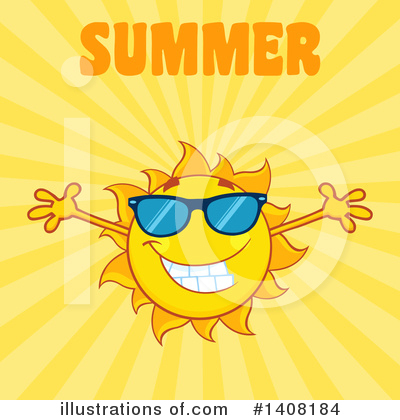 Royalty-Free (RF) Sun Character Clipart Illustration by Hit Toon - Stock Sample #1408184