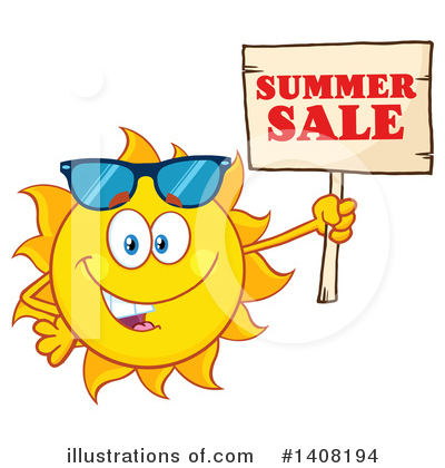 Royalty-Free (RF) Sun Character Clipart Illustration by Hit Toon - Stock Sample #1408194