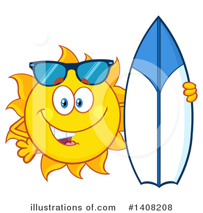 Royalty-Free (RF) Sun Character Clipart Illustration by Hit Toon - Stock Sample #1408208