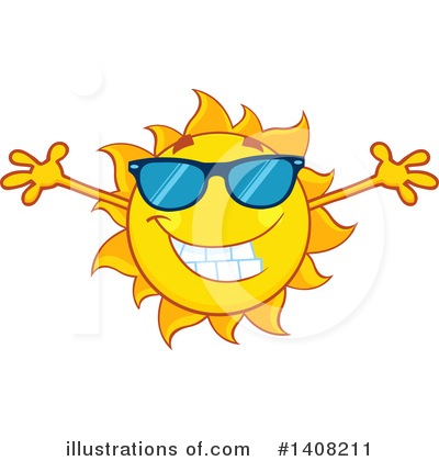 Royalty-Free (RF) Sun Character Clipart Illustration by Hit Toon - Stock Sample #1408211