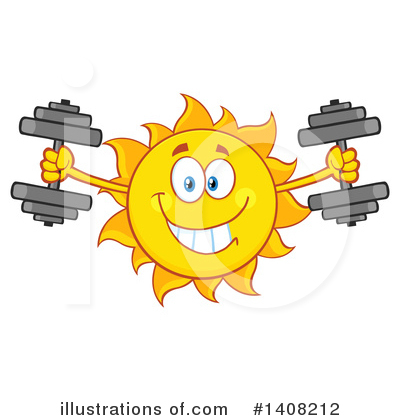 Royalty-Free (RF) Sun Character Clipart Illustration by Hit Toon - Stock Sample #1408212