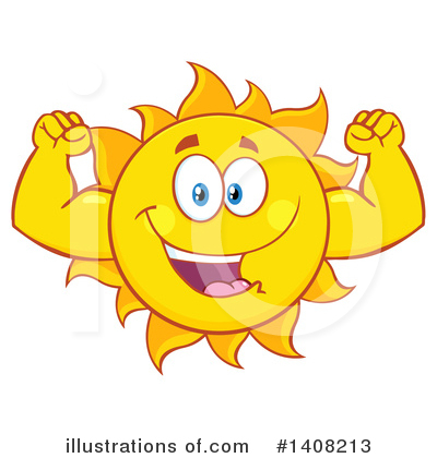 Royalty-Free (RF) Sun Character Clipart Illustration by Hit Toon - Stock Sample #1408213