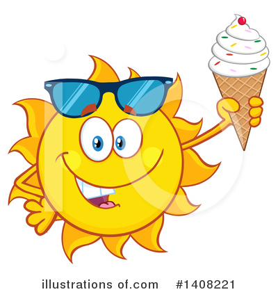 Royalty-Free (RF) Sun Character Clipart Illustration by Hit Toon - Stock Sample #1408221