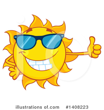 Royalty-Free (RF) Sun Character Clipart Illustration by Hit Toon - Stock Sample #1408223
