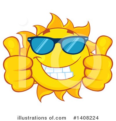 Royalty-Free (RF) Sun Character Clipart Illustration by Hit Toon - Stock Sample #1408224