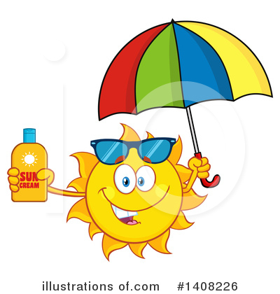 Royalty-Free (RF) Sun Character Clipart Illustration by Hit Toon - Stock Sample #1408226