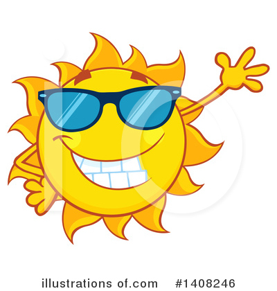 Royalty-Free (RF) Sun Character Clipart Illustration by Hit Toon - Stock Sample #1408246