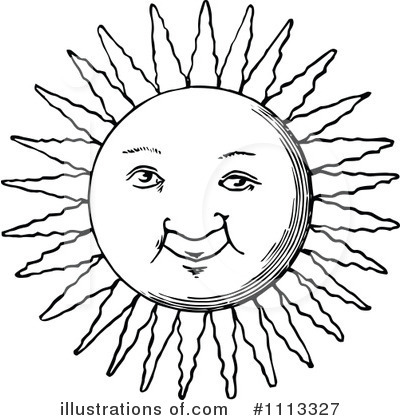 Royalty-Free (RF) Sun Clipart Illustration by Prawny Vintage - Stock Sample #1113327