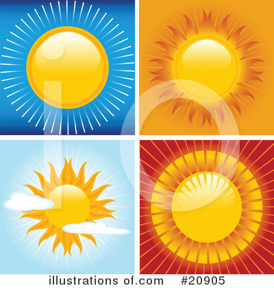 Royalty-Free (RF) Sun Clipart Illustration by elaineitalia - Stock Sample #20905