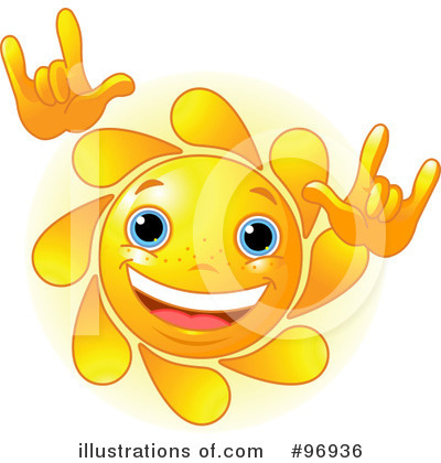 Royalty-Free (RF) Sun Face Clipart Illustration by Pushkin - Stock Sample #96936