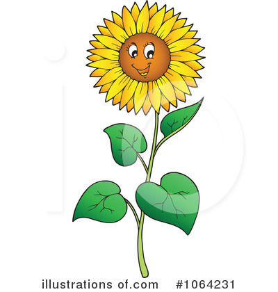 Royalty-Free (RF) Sunflower Clipart Illustration by visekart - Stock Sample #1064231
