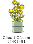Sunflower Clipart #1408481 by Lal Perera