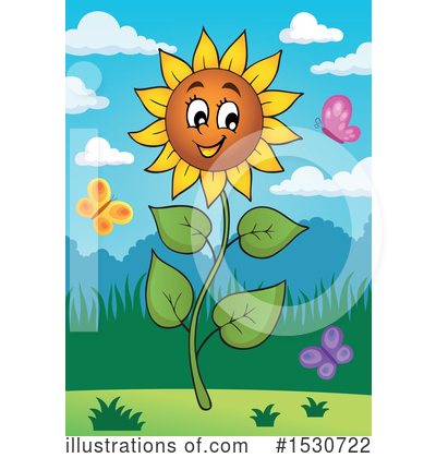 Royalty-Free (RF) Sunflower Clipart Illustration by visekart - Stock Sample #1530722