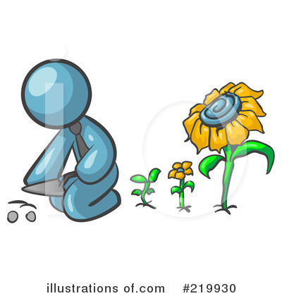 Royalty-Free (RF) Sunflower Clipart Illustration by Leo Blanchette - Stock Sample #219930