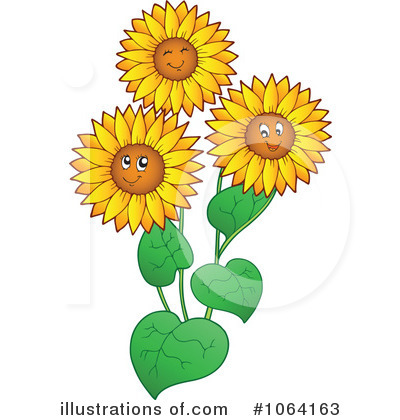 Royalty-Free (RF) Sunflowers Clipart Illustration by visekart - Stock Sample #1064163