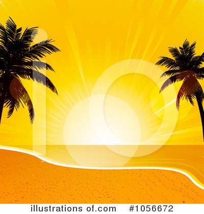 Tropical Sunset Clipart #1056672 by elaineitalia