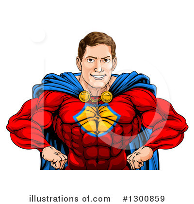 Royalty-Free (RF) Super Hero Clipart Illustration by AtStockIllustration - Stock Sample #1300859