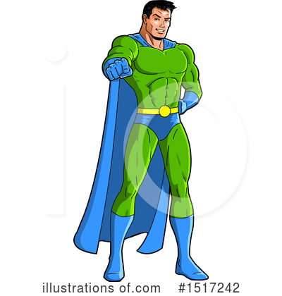 Super Man Clipart #1517242 by Clip Art Mascots