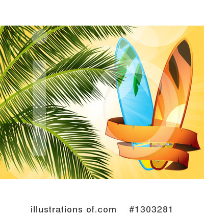 Royalty-Free (RF) Surf Board Clipart Illustration by elaineitalia - Stock Sample #1303281