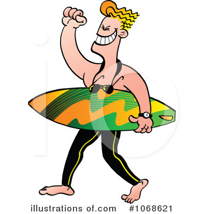 Royalty-Free (RF) Surfer Clipart Illustration by Zooco - Stock Sample #1068621