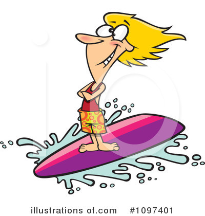 Surf Board Clipart #1097401 by toonaday