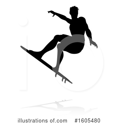 Royalty-Free (RF) Surfer Clipart Illustration by AtStockIllustration - Stock Sample #1605480