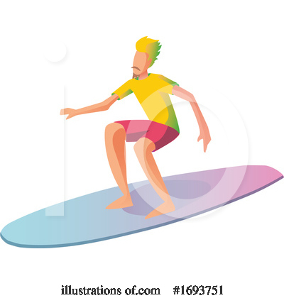 Royalty-Free (RF) Surfer Clipart Illustration by Domenico Condello - Stock Sample #1693751
