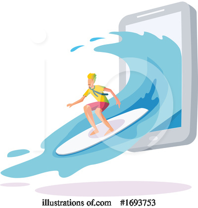 Royalty-Free (RF) Surfer Clipart Illustration by Domenico Condello - Stock Sample #1693753
