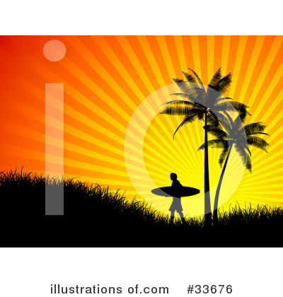 Royalty-Free (RF) Surfer Clipart Illustration by KJ Pargeter - Stock Sample #33676