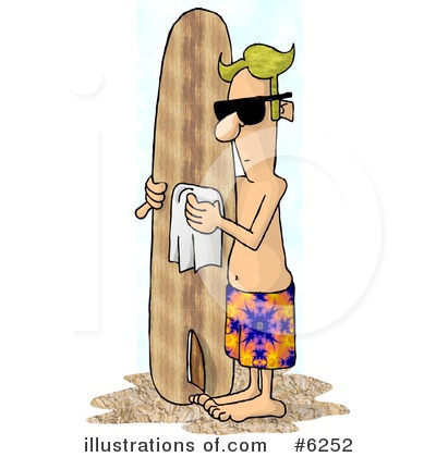 Royalty-Free (RF) Surfer Clipart Illustration by djart - Stock Sample #6252