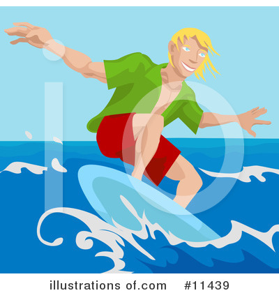 Surfer Clipart #11439 by AtStockIllustration
