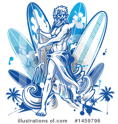Royalty-Free (RF) Surfing Clipart Illustration by Domenico Condello - Stock Sample #1459796