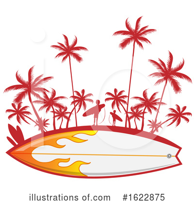 Surfboard Clipart #1622875 by Domenico Condello