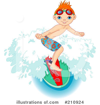 Royalty-Free (RF) Surfing Clipart Illustration by Pushkin - Stock Sample #210924
