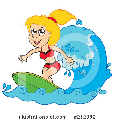 Royalty-Free (RF) Surfing Clipart Illustration by visekart - Stock Sample #212982