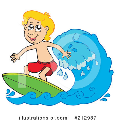 Royalty-Free (RF) Surfing Clipart Illustration by visekart - Stock Sample #212987