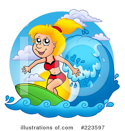 Royalty-Free (RF) Surfing Clipart Illustration by visekart - Stock Sample #223597